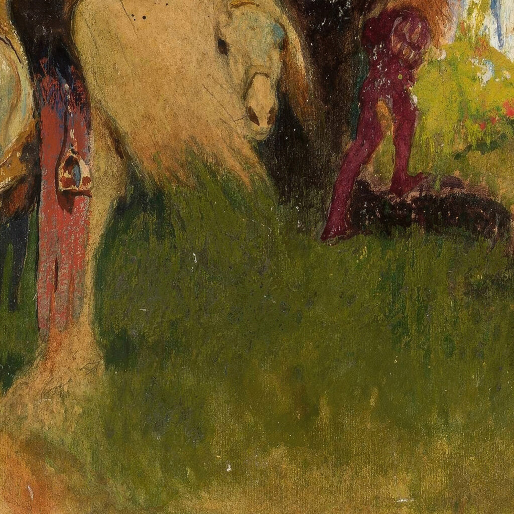 In front of the Dragons Den – figure for the fairy tale circa 1920 Zygmunt Grabowski 8 mockup