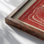 In the Mans Brain 1897 Edvard Munch close up dark wood mockup