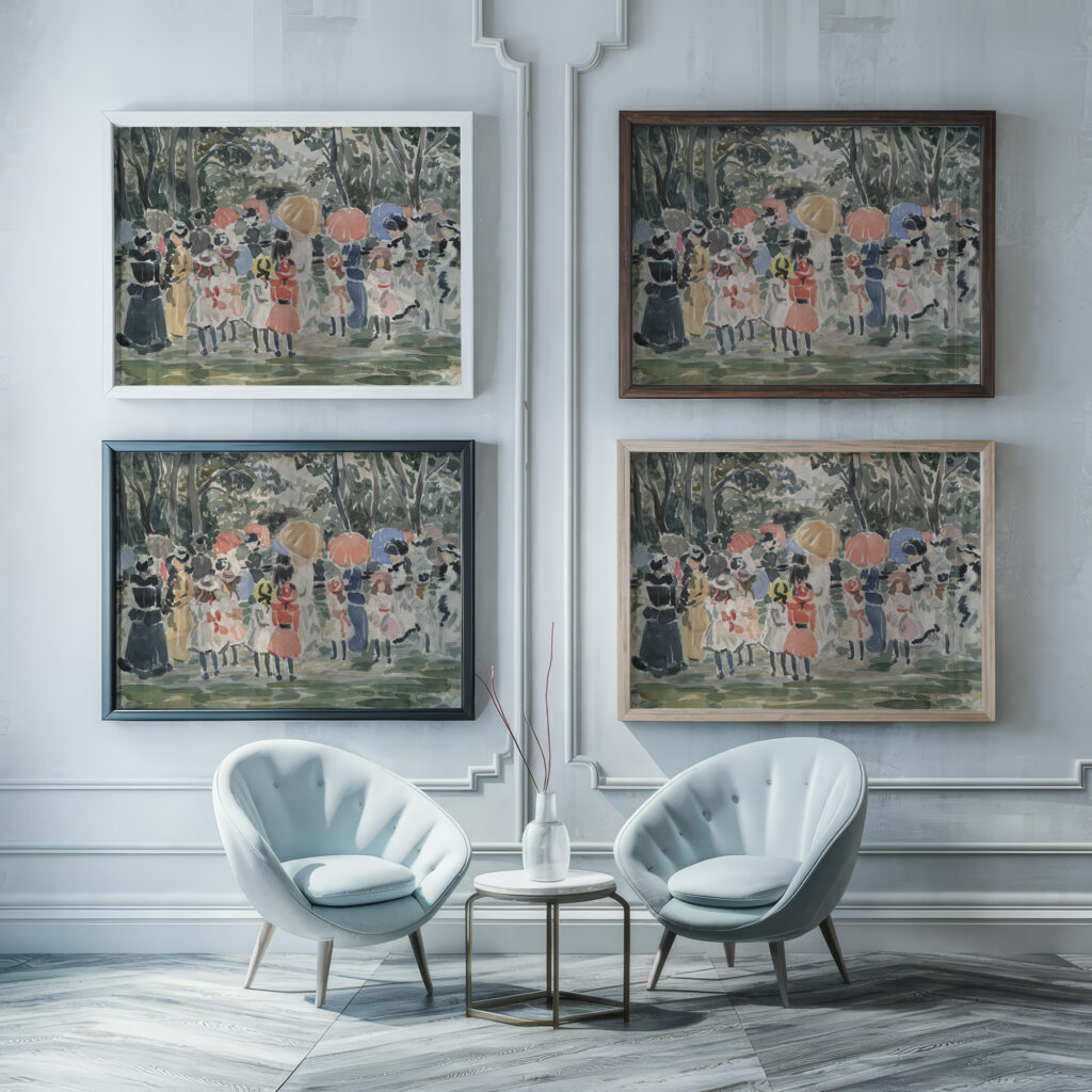 In the Park ca. 1915–20 Maurice Prendergast framed posters mockup