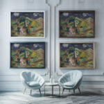 In the Pasture 1940–1944 Arnold Peter Weisz Kubincan framed posters mockup