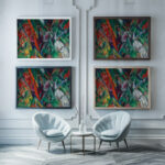 In the Rain 1912 Franz Marc framed posters mockup