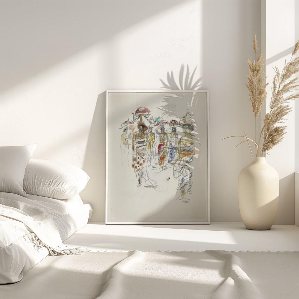 Indonesische vrouwen met schalen op het hoofd 1925 Marius Bauer 4 mockup