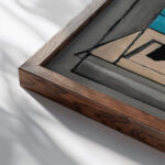 Interieur Au Balcon 1928 Louis Marcoussis close up dark wood mockup
