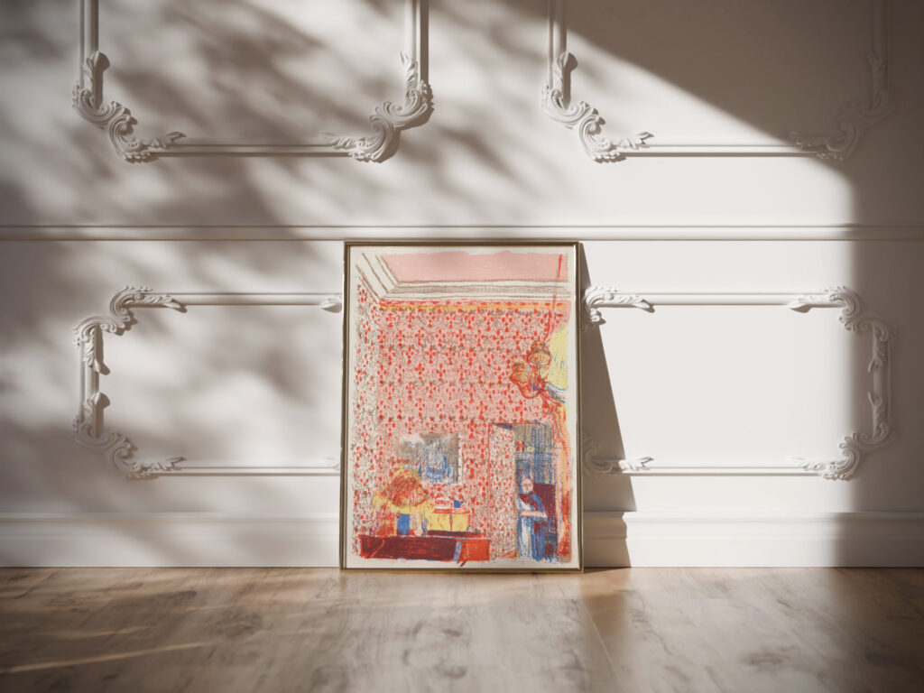 Interieur aux tentures roses I 1898 1899 Edouard Vuillard video mockup