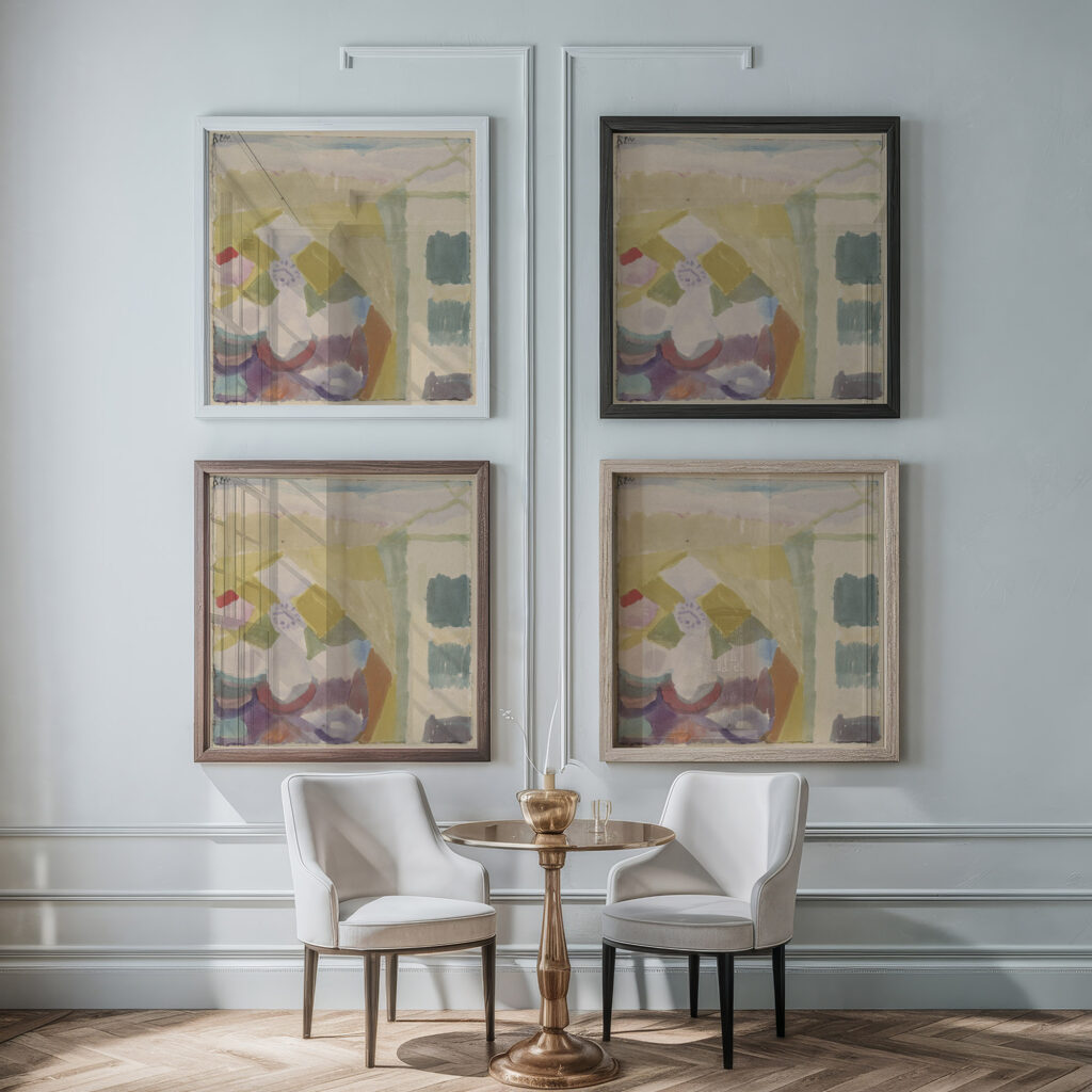 Interieur mit der Uhr Interior with the Clock 1913 Paul Klee framed posters mockup