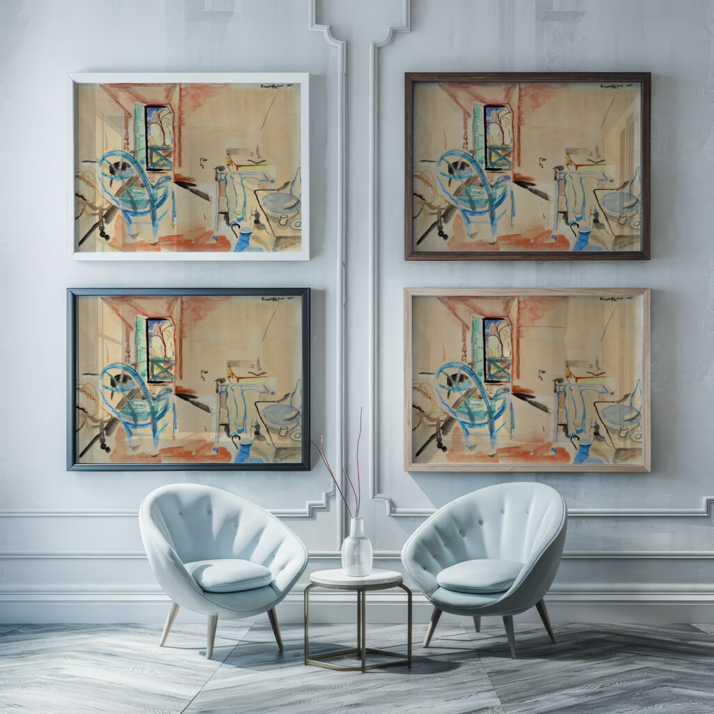 Interior Scene 1927 Frances Hodgkins framed posters mockup