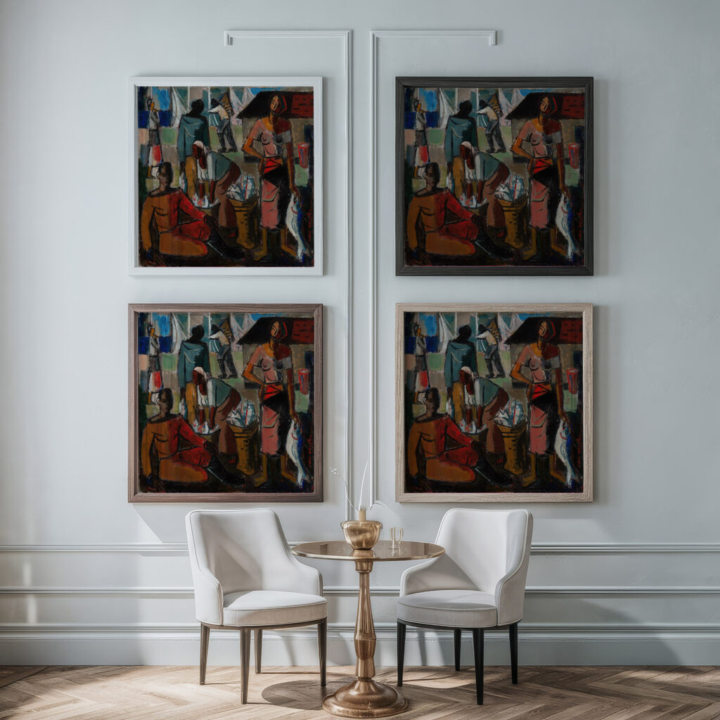 Interior c.1930 1935 Wolf Kibel framed posters mockup