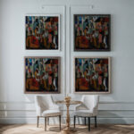 Interior c.1930 1935 Wolf Kibel framed posters mockup