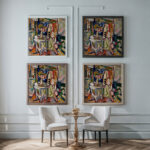 Interior ca. 1915 Henry Lyman Sayen framed posters mockup