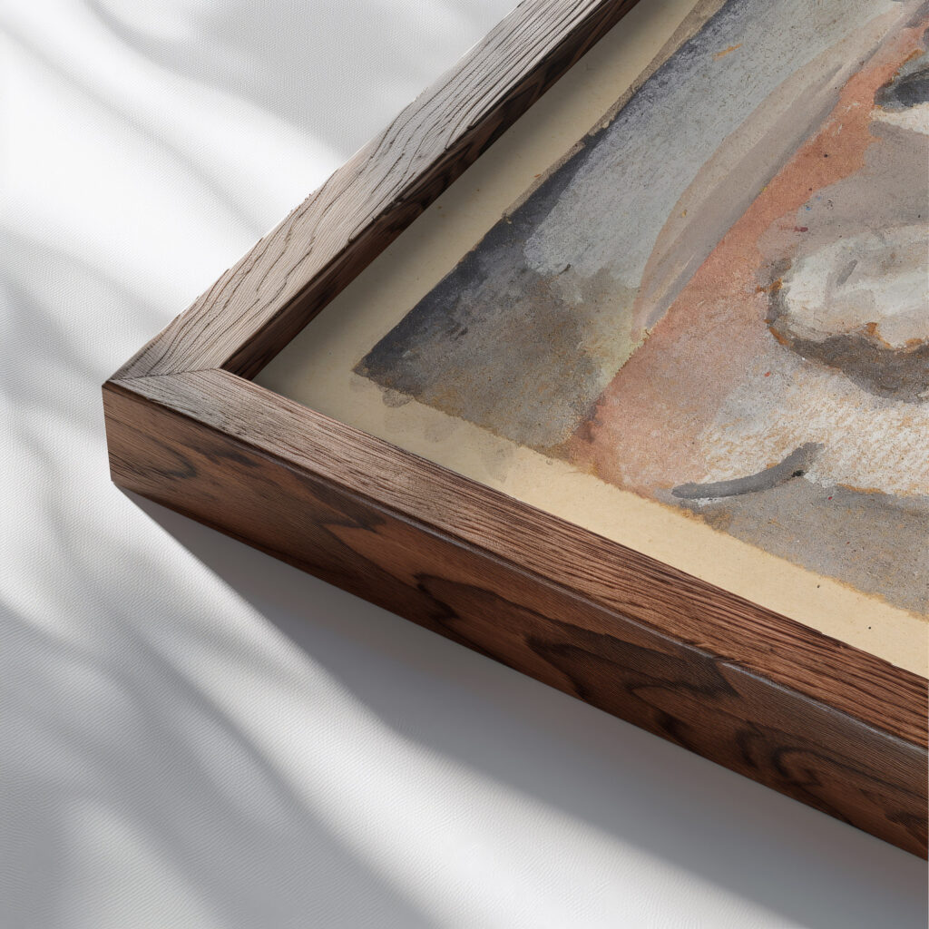 Interior circa 1910 Max Weber close up dark wood mockup