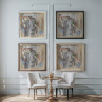 Interior circa 1910 Max Weber framed posters mockup