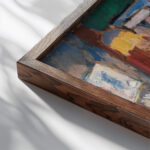 Interior with Embroiderer 1915 Rik Wouters close up dark wood mockup