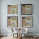 Interior with Pink Wallpaper III 1899 Edouard Vuillard framed posters mockup
