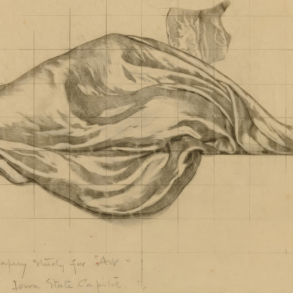 Iowa State Capitol Rotunda Art study for panel 1905 Kenyon Cox 8 mockup