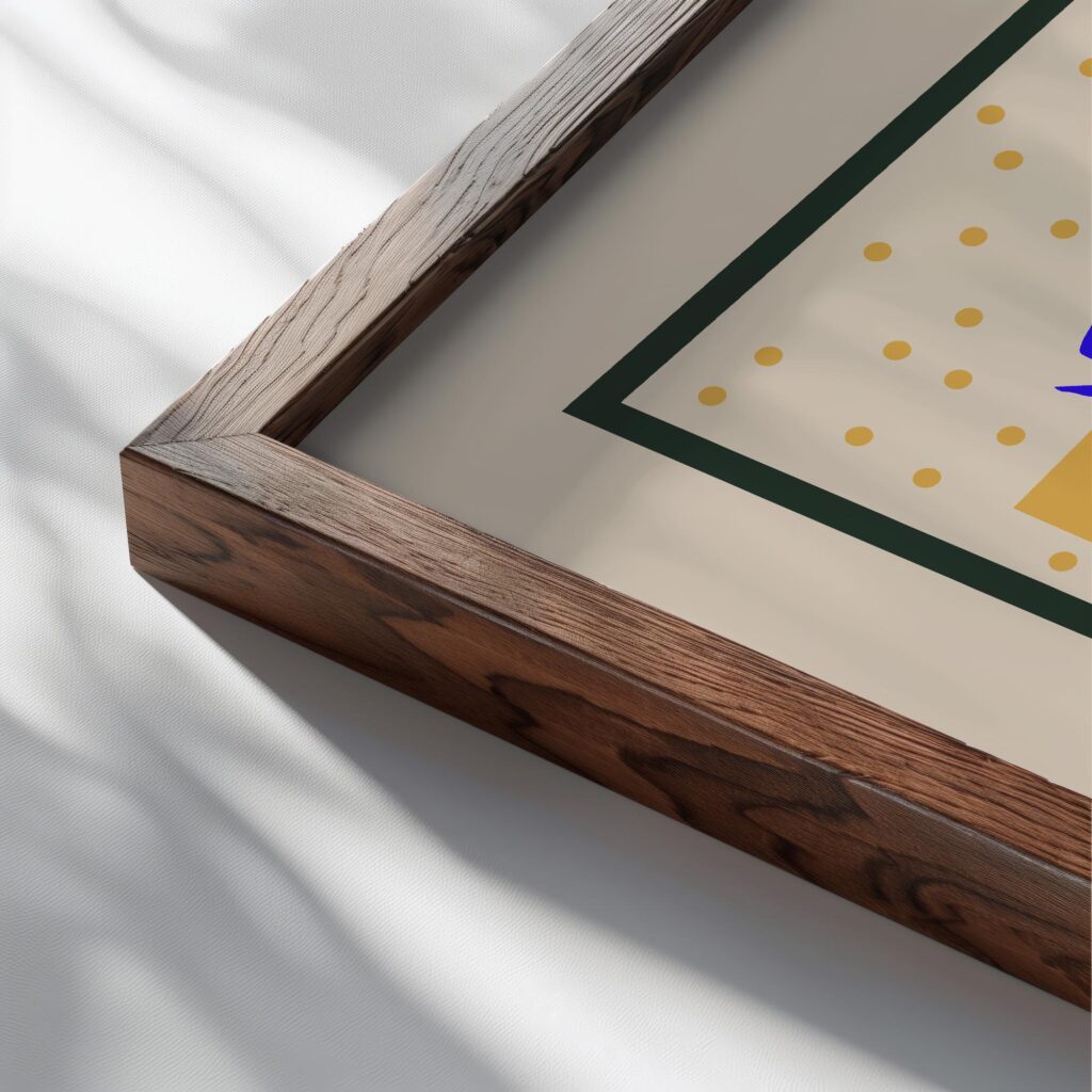 Iris close up dark wood mockup