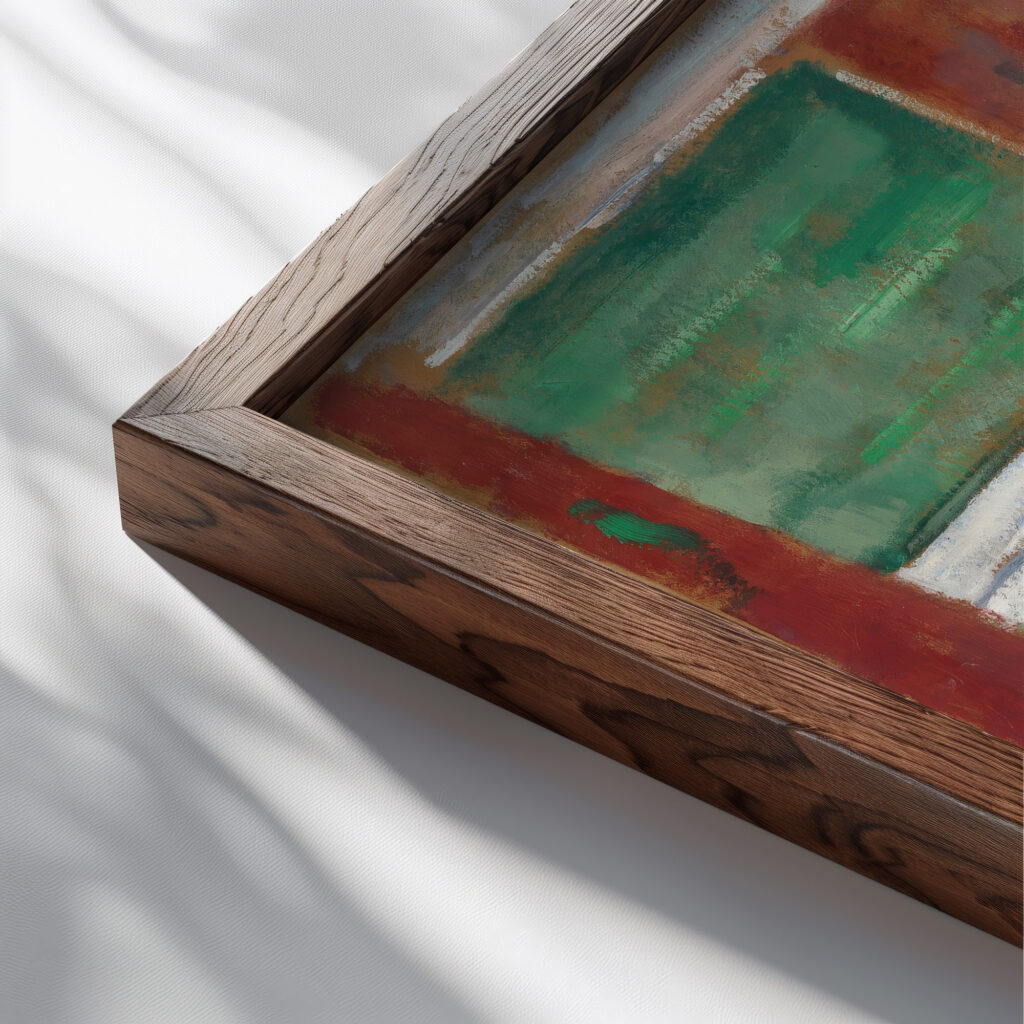 Ironing 1916 Rik Wouters close up dark wood mockup