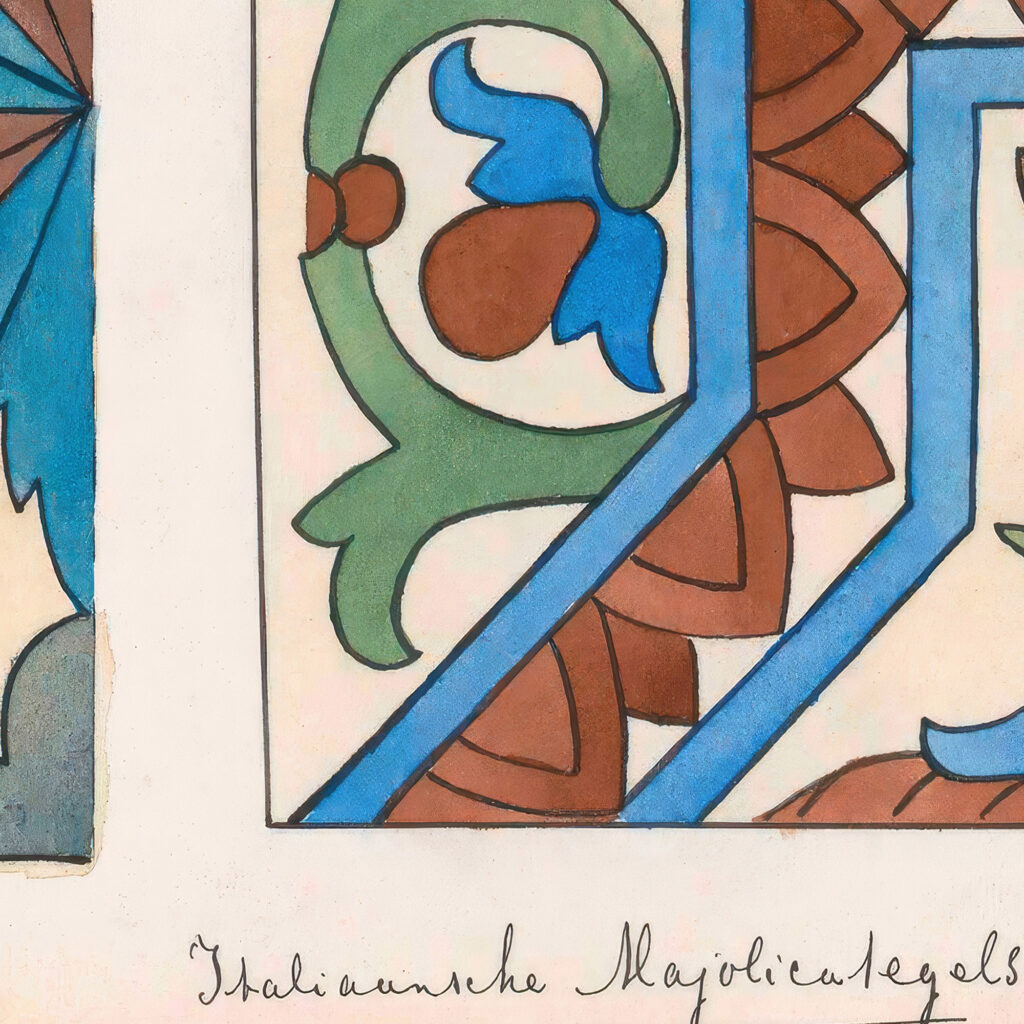 Italiaanse Majolicategels 1890 Johanna van de Kamer 8 mockup