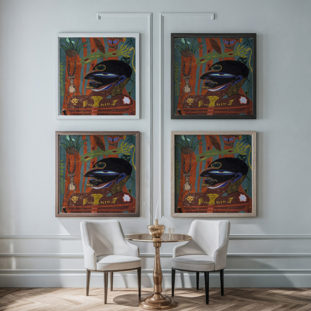 Jaegerens oje 1935 Gustaf Munch Petersen framed posters mockup