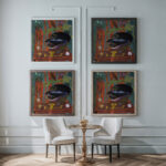 Jaegerens oje 1935 Gustaf Munch Petersen framed posters mockup