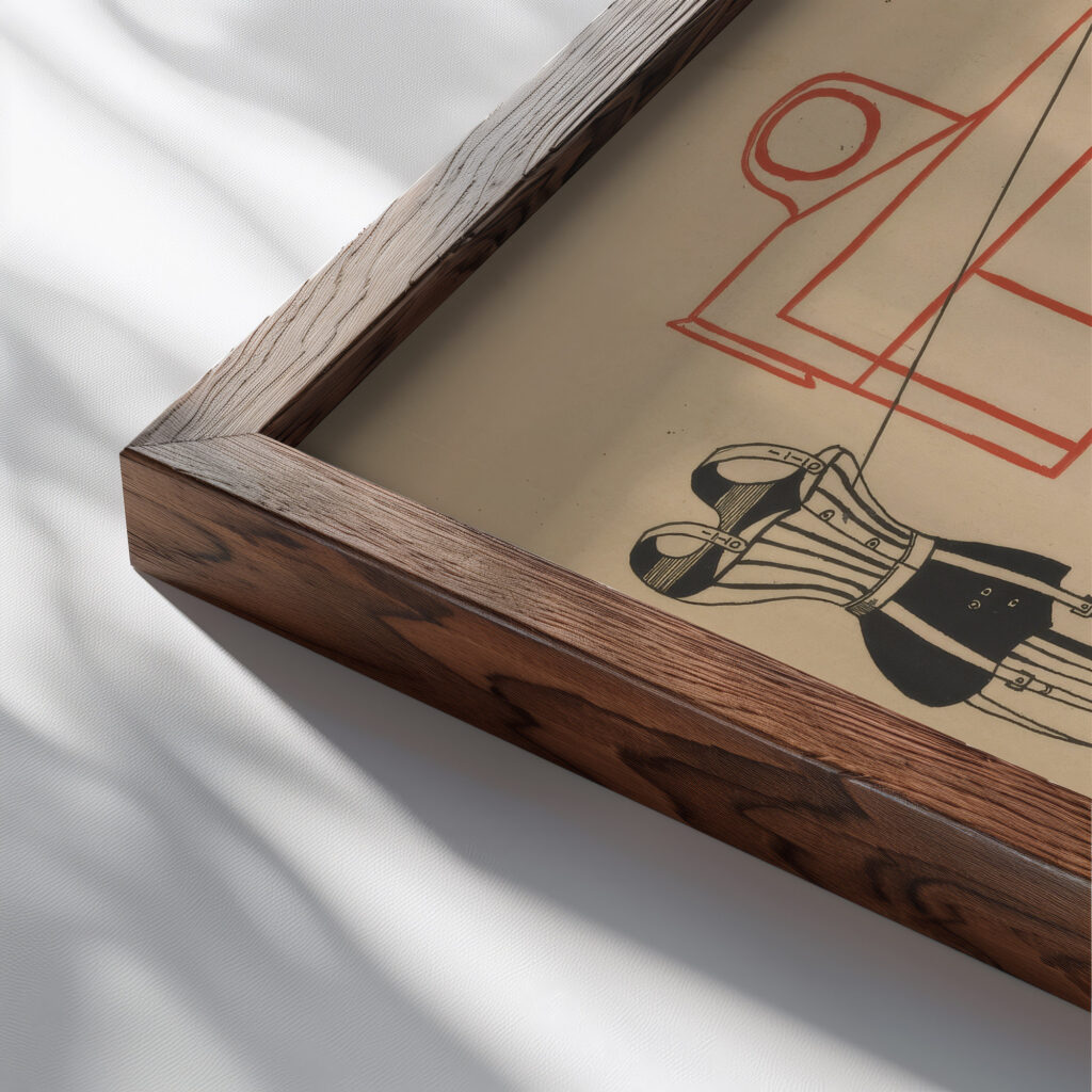 Jai vu 1915 Francis Picabia close up dark wood mockup