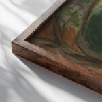 Jardin 1905 Antoine Bourdelle close up dark wood mockup