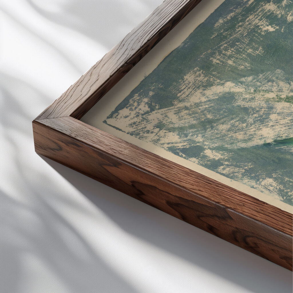Jarne kvety 1930 Zolo Palugyay close up dark wood mockup