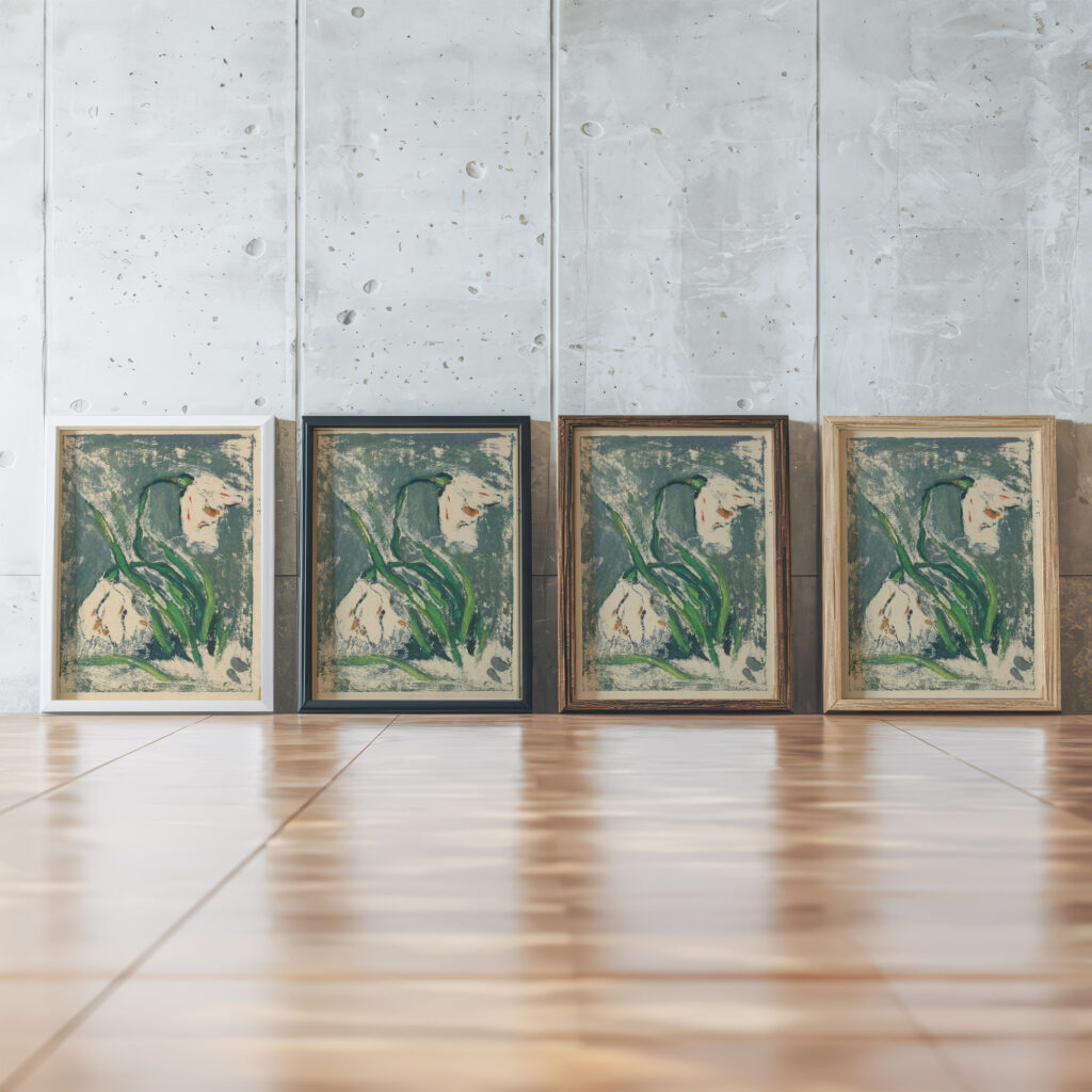 Jarne kvety 1930 Zolo Palugyay framed posters mockup