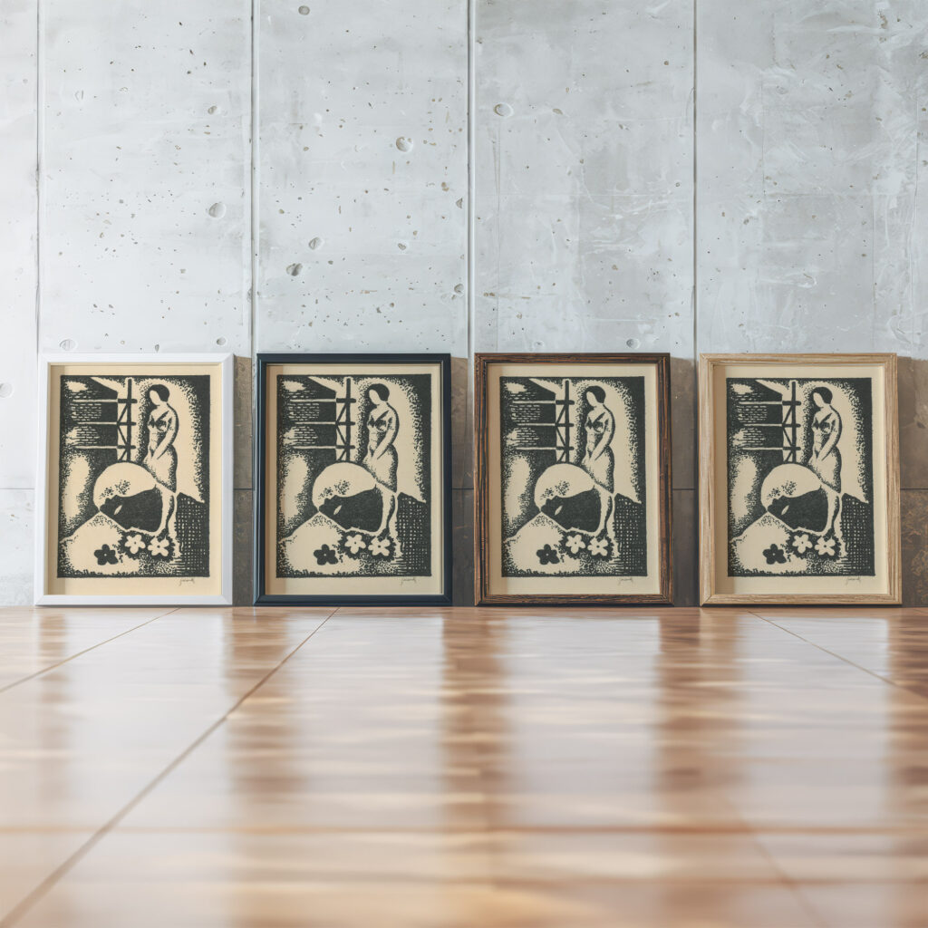 Jaro 1924 Mikulas Galanda framed posters mockup