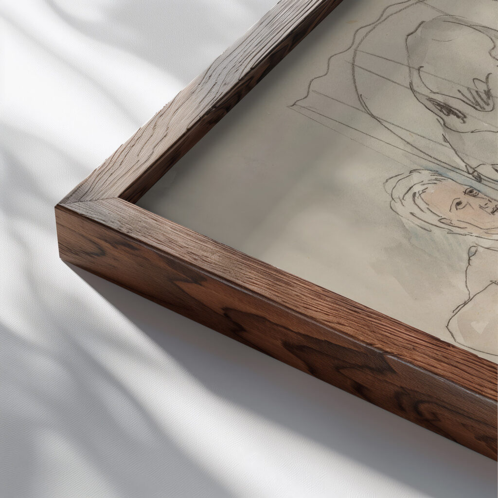 Je tirai le rideau qui cachait les ‘spectres 1931 Francis Picabia close up dark wood mockup