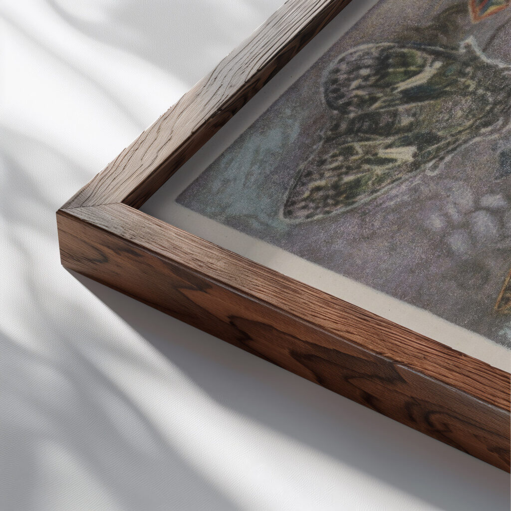 Jenseits Auferstehungs Myriaden 1922 Hans Prinzhorn close up dark wood mockup