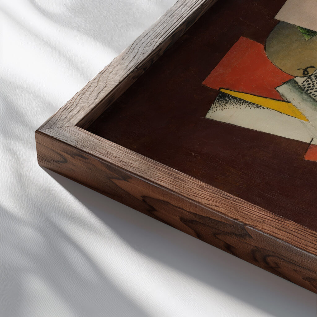 Jeune Fille Assise 1919 Georges Valmier close up dark wood mockup