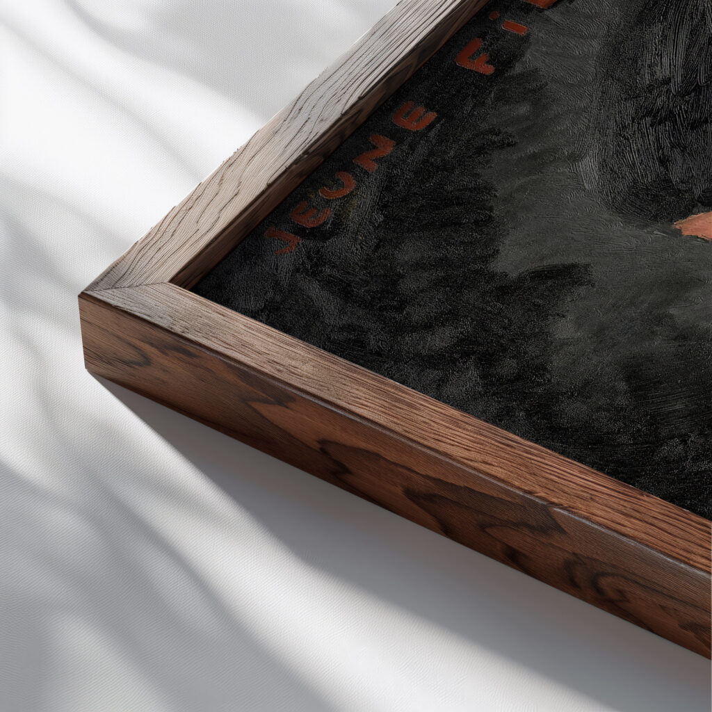 Jeune fille 1912 Francis Picabia close up dark wood mockup