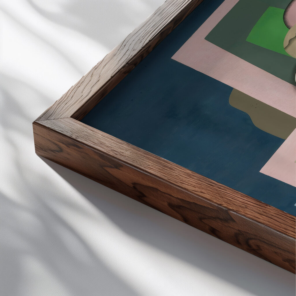 Jeune fille assise Portrait de la fille de lartiste 1926 Georges Valmier close up dark wood mockup