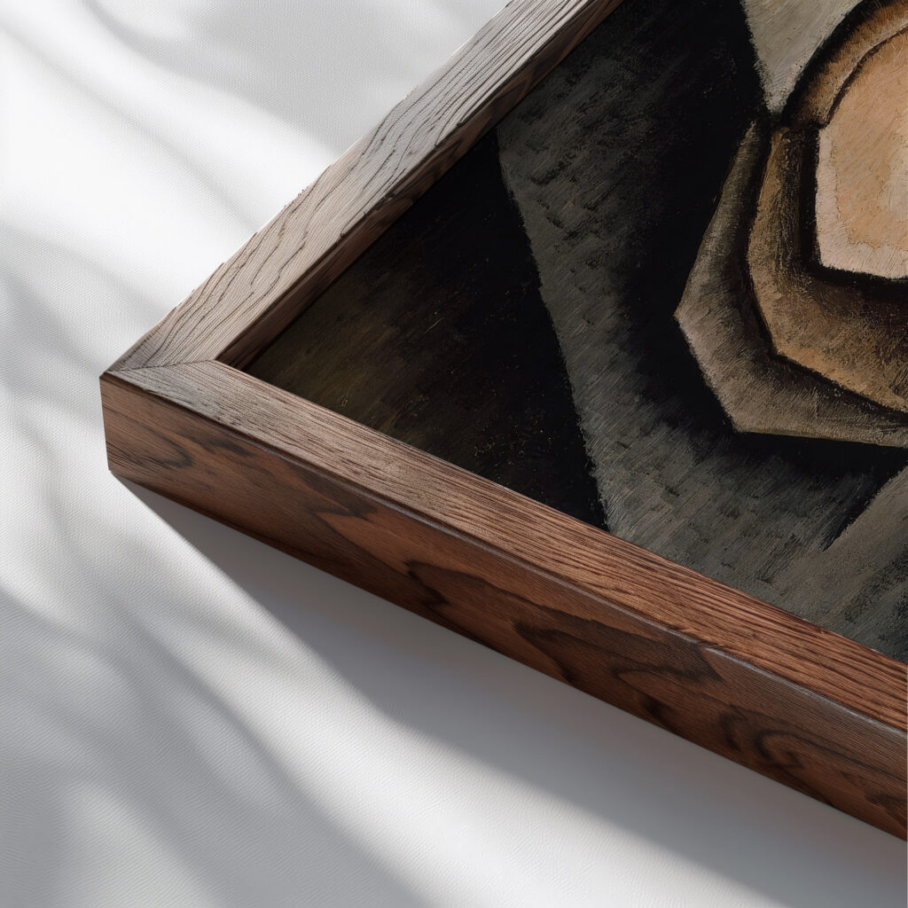 Juan Legua 1911 Juan Gris close up dark wood mockup