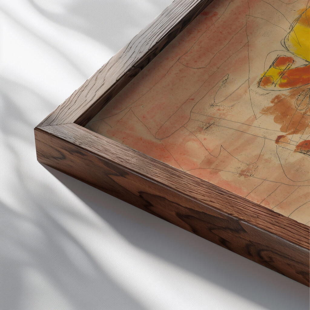 Jumping Jack 1919 Georges Valmier close up dark wood mockup