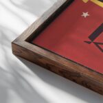 Justice 1957 Binder topaz close up dark wood mockup