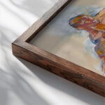 Justitia 1921 Anton Kolig close up dark wood mockup