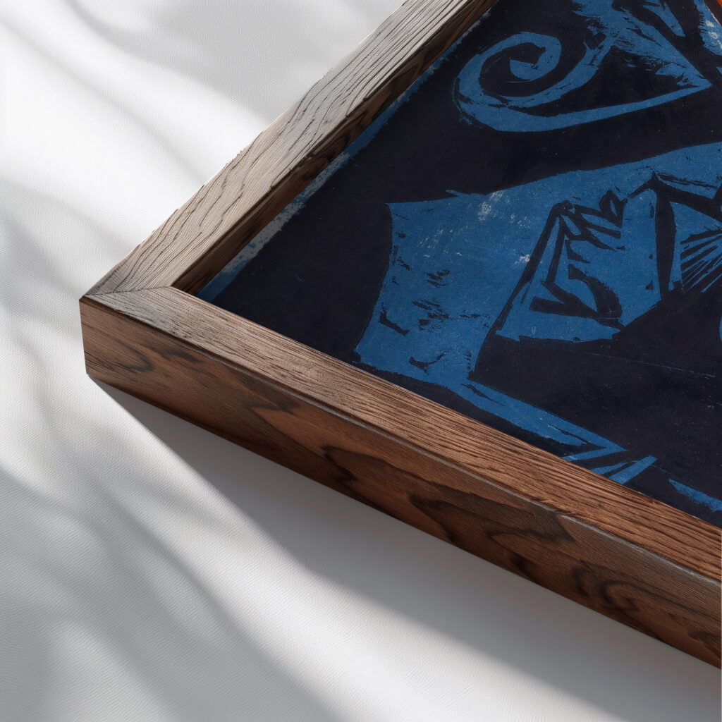 Kampfe – Qualen der Liebe 1915 Ernst Ludwig Kirchner close up dark wood mockup