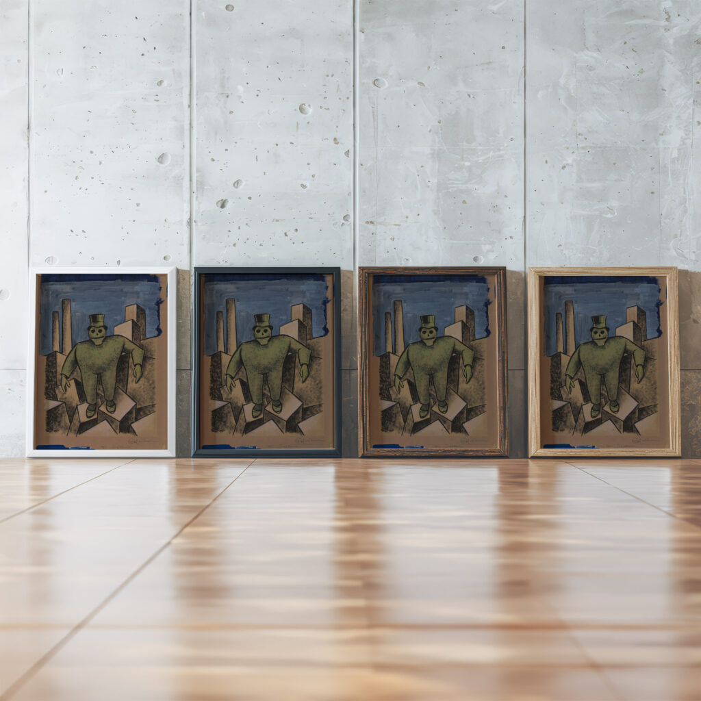 Kapitalismus 1932 Karl Wiener framed posters mockup