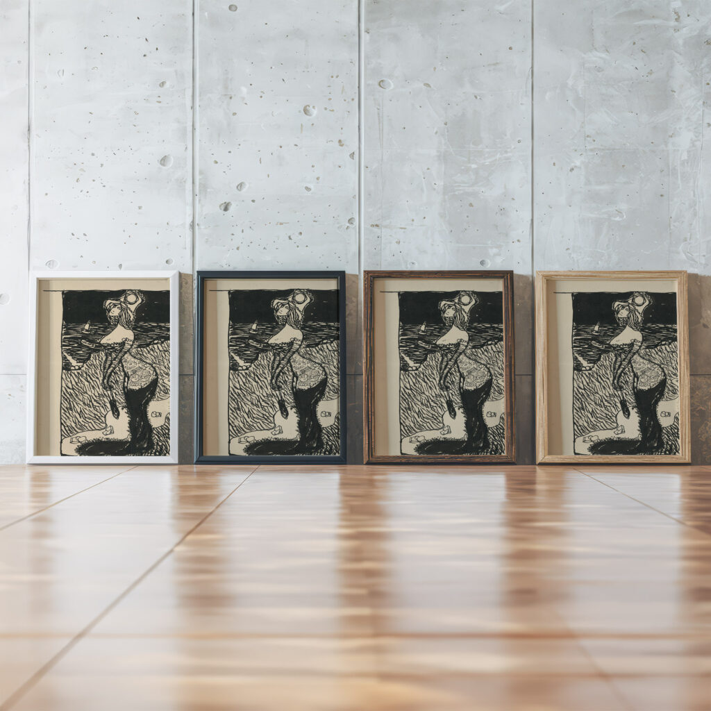 Karikatura damskej mody 1908–1912 Konstantin Kovari Kacmarik framed posters mockup