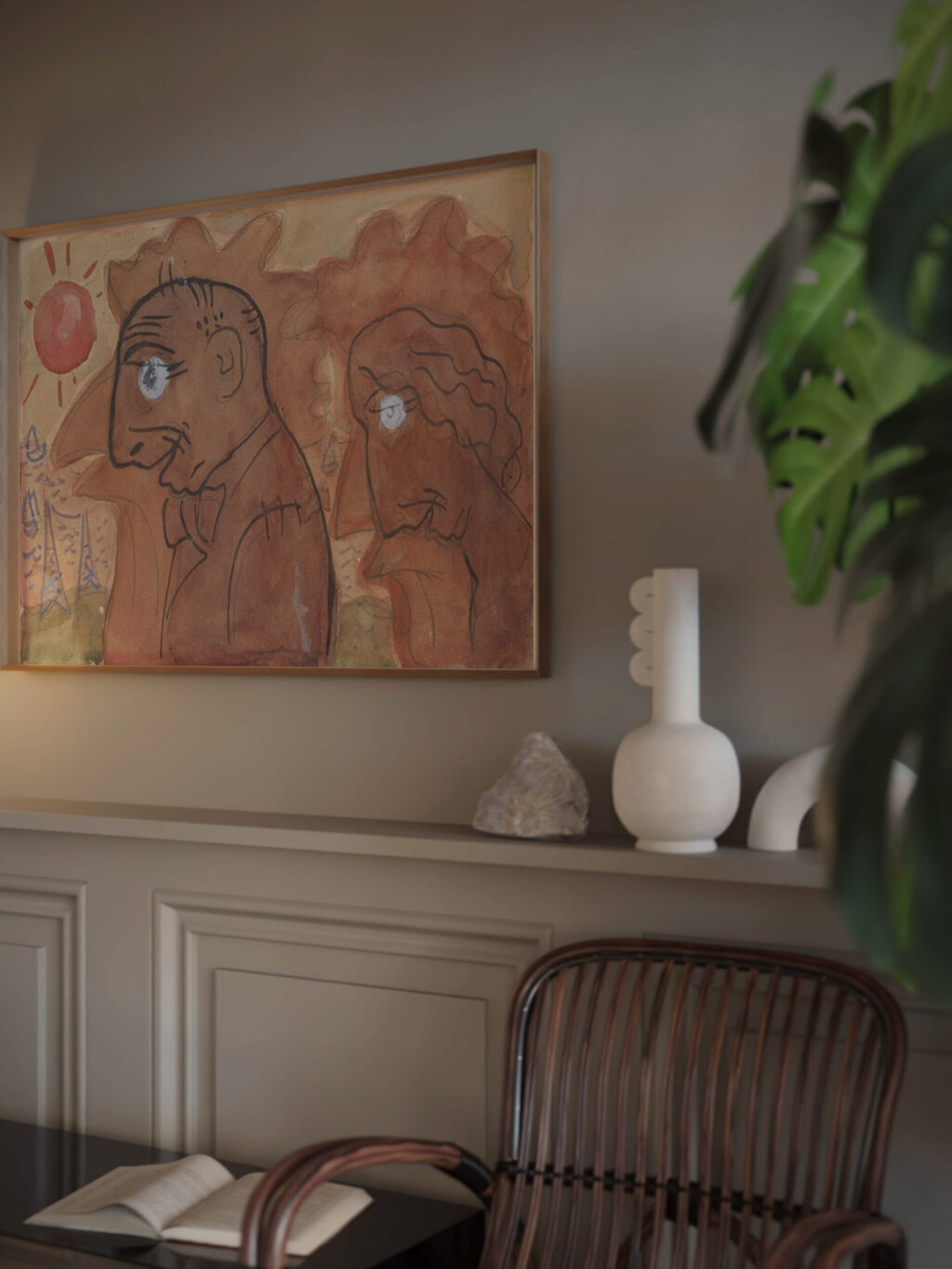 Karikatuur van Leo Gestel en zijn vrouw 1891 Leo Gestel video mockup