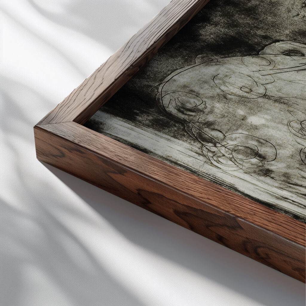 Kaspar und Judith II 1925 Albert Muller close up dark wood mockup