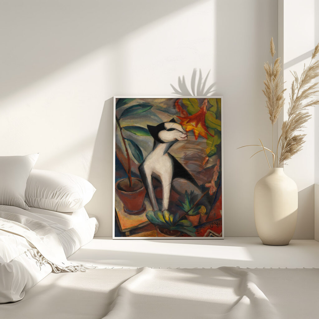 Katze mit Kakteenblute I 1921 Dorothea Maetzel Johannsen 4 mockup
