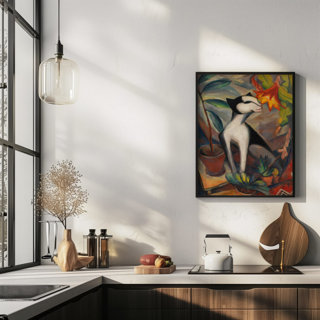 Katze mit Kakteenblute I 1921 Dorothea Maetzel Johannsen 6 mockup