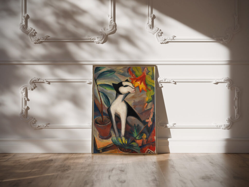 Katze mit Kakteenblute I 1921 Dorothea Maetzel Johannsen video mockup