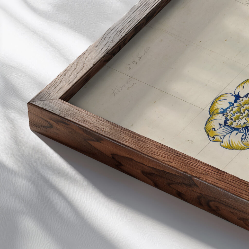 Kennet 1883 William Morris close up dark wood mockup