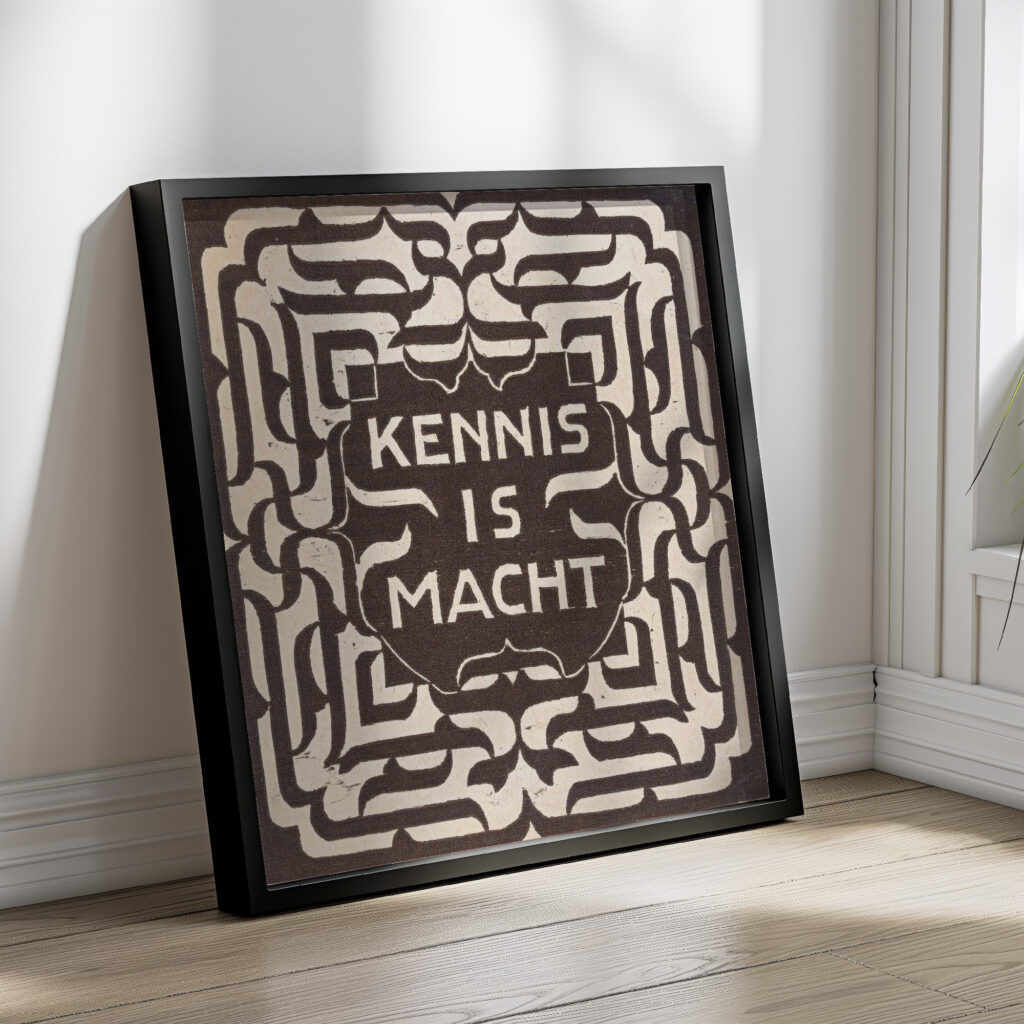 Kennis is macht 1874 Carel Adolph Lion Cachet 4 mockup