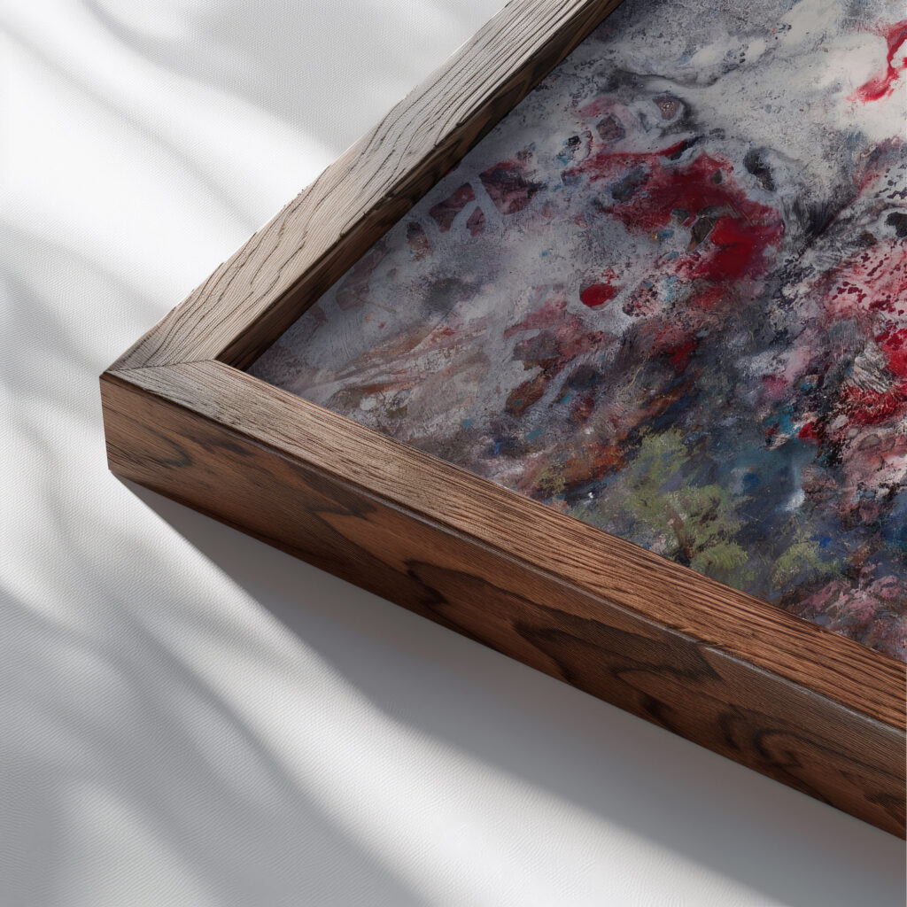 Kevad I 1967 Lola Liivat close up dark wood mockup