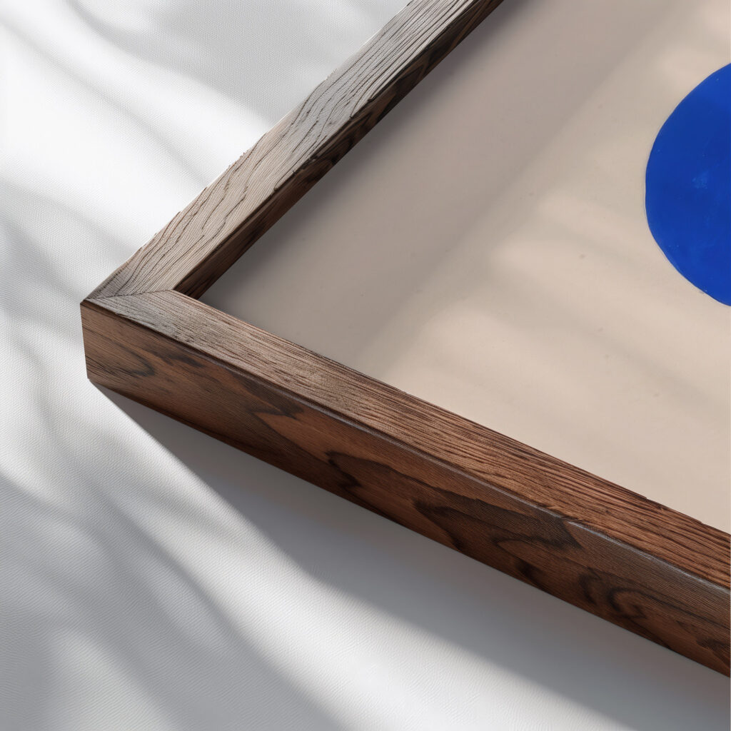 Key Blue ca. 1934 Joseph Schillinger close up dark wood mockup