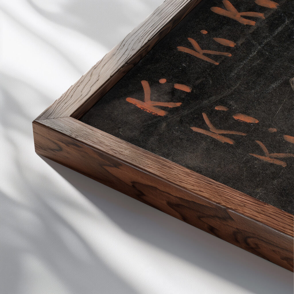 Ki Ki Ki Ivar Arosenius close up dark wood mockup